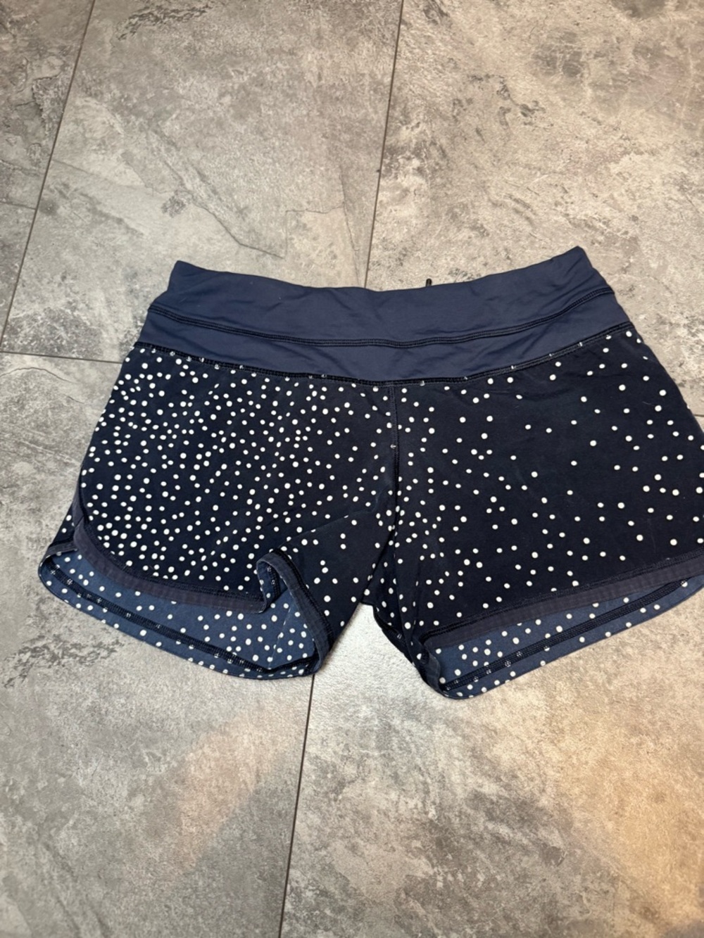 lululemon athletica Navy Polka Dot Run Shorts